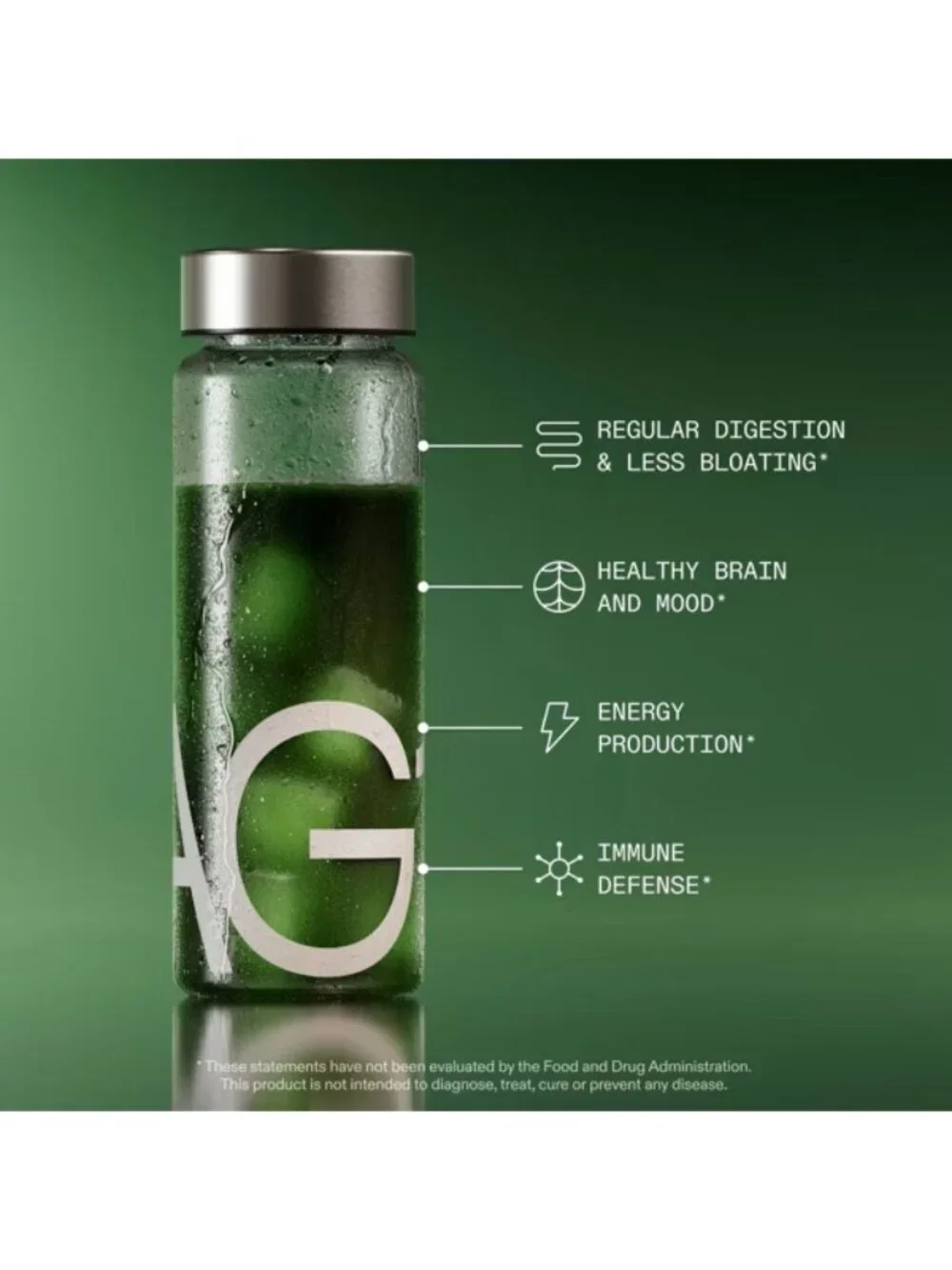 AG1 Athletic Greens Clear Water Bottle Shaker and Sample Pack